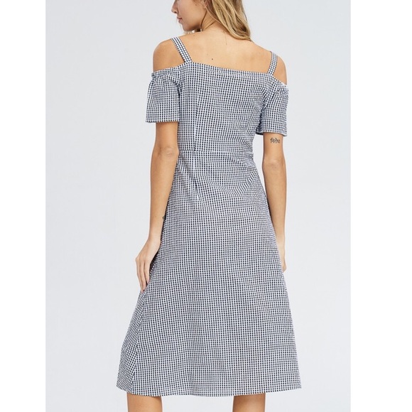 Gingham Midi Button Down Dress - Picture 4 of 4